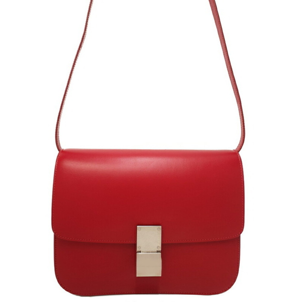 Celine Shoulder Box bag Leather Red